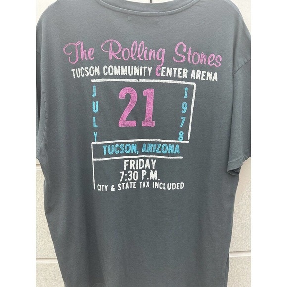 Daydreamer Rolling Stones 78 Ticket Boyfriend Tee Small Vintage Black - Picture 8 of 15